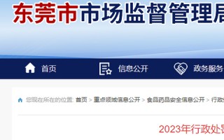 东莞欧冠科技 广东省东莞市市场监督管理局公开2023年行政处罚案件信息（2月第1期）