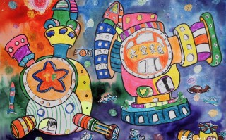 初一科技绘画 小学生49幅科幻未来科技主题绘画作品欣赏，赶紧收藏起来给宝贝练